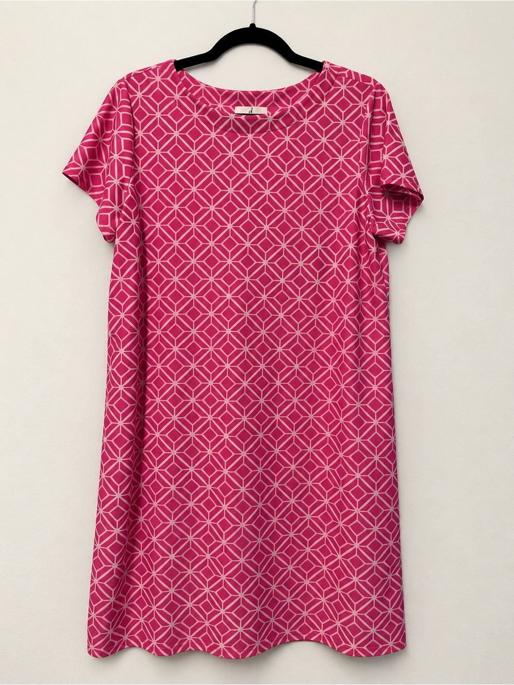 Jude Connally Ella Pink Geometric Short Sleeve Dress